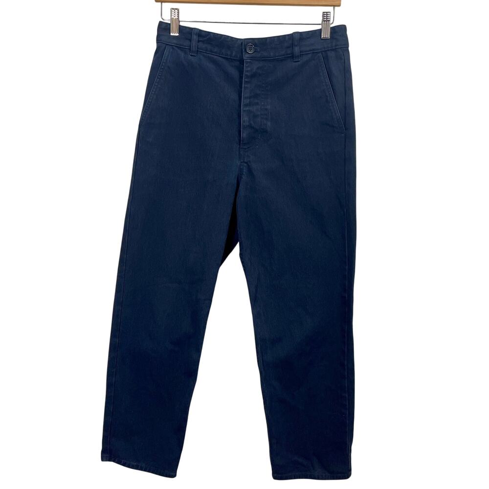 COS Womens Straight Leg Dark Blue Cotton Denim Pant Button-Fly EU34 Actual 30x25
